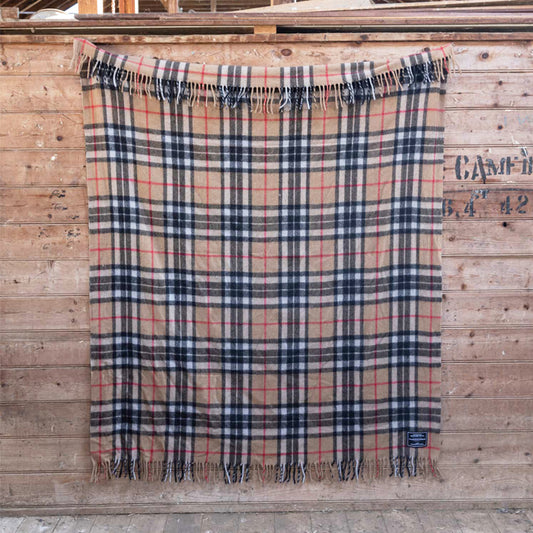 GGCo. Australian Made Heritage Recycled Wool Scottish Tartan Blanket - Camel
