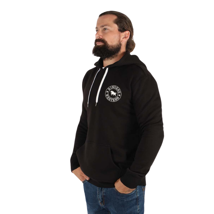 Ringers Western Signature Bull Men's Pullover Hoodie -Black/White