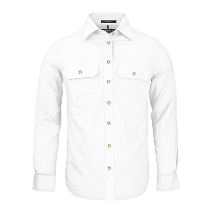 Pilbara Ladies Open Front L/S Shirts - French Navy