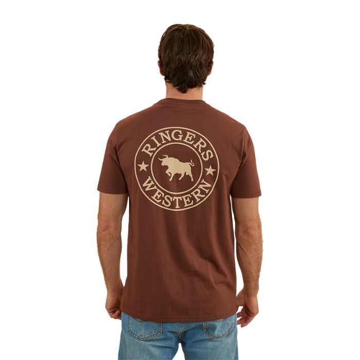 Ringers Western Signature Bull Men's Classic T-Shirt - Chocolate/Dark Sand