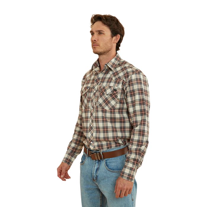 Ringers Western Dillinger Mens Western Shirt - Dark Sand