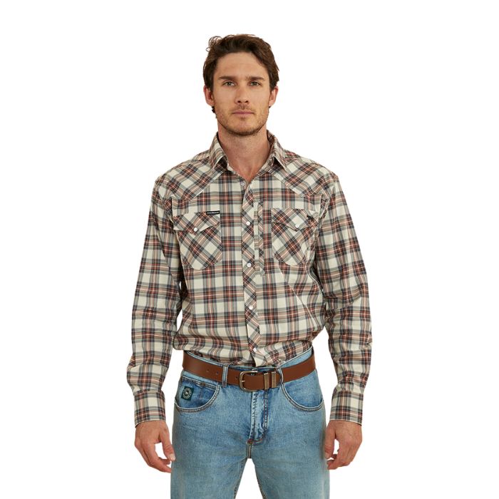 Ringers Western Dillinger Mens Western Shirt - Dark Sand