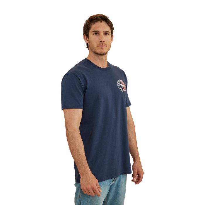Ringers Western Signature Bull Flag Men's Stock Fit T-Shirt - Navy