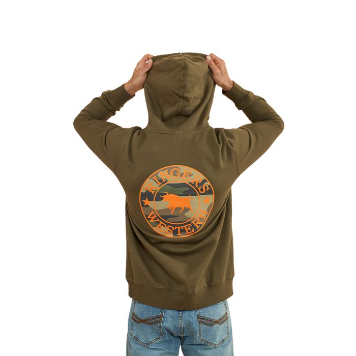 Ringers Western Signature Bull Men's Pullover Hoodie - Military Green/Camo