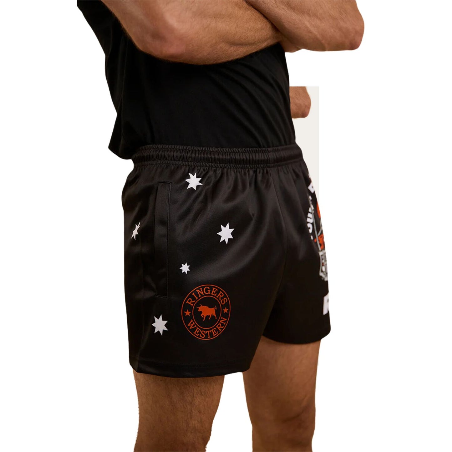 Ringers Western Young and Dumb Footy Short - Black/Orange