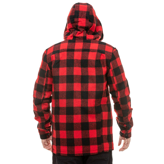 Swanndri Men's Hudson Wool Hoodie - Red/Black Check