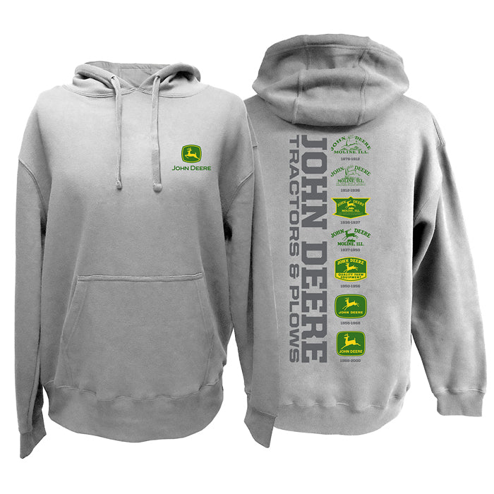 John Deere Logo Graphic Men's Hoodie - Oxford Grey