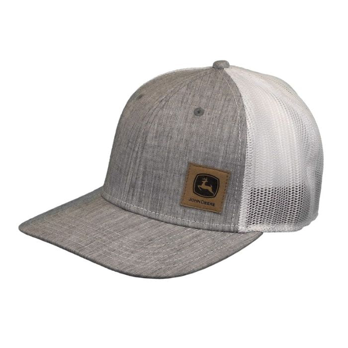 John Deere Twill/Mesh Cap - Grey / Suede Logo