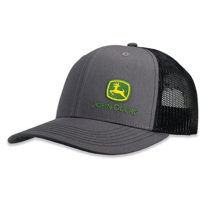John Deere Trademark Logo Mesh Back Cap - Grey/Black