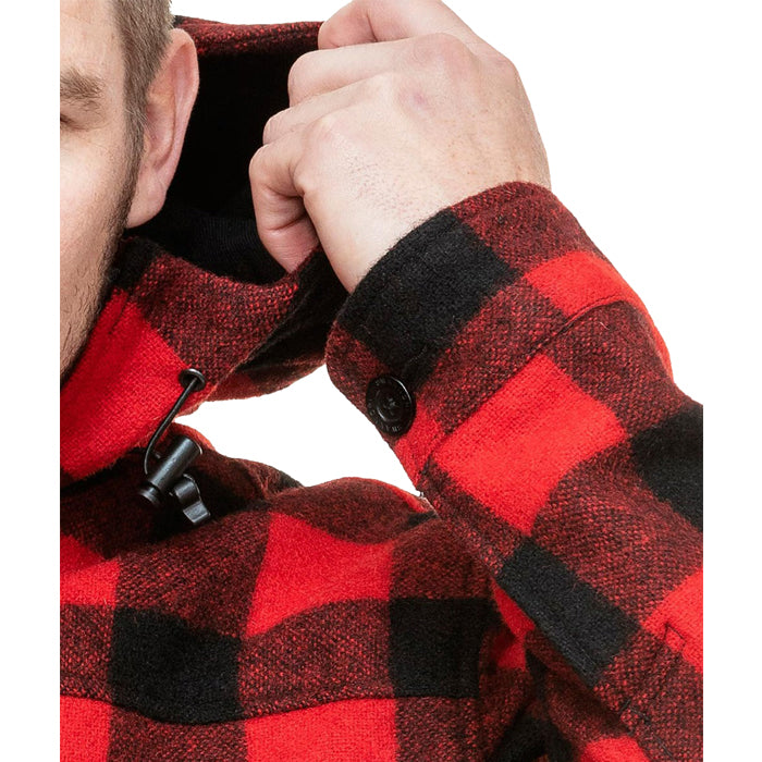 Swanndri Men's Hudson Wool Hoodie - Red/Black Check