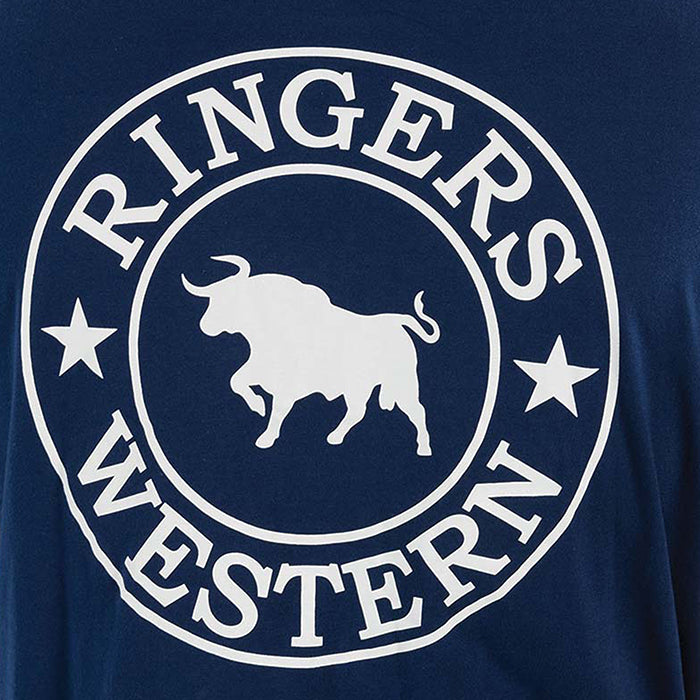 Ringers Western Signature Bull Men's Loose Fit T-Shirt - Navy/White