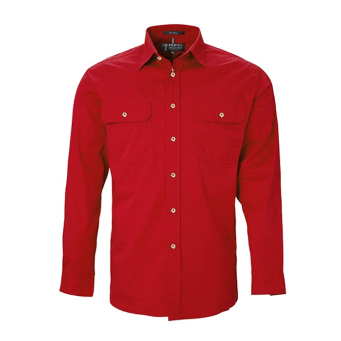 Pilbara Men's Open Front L/S Shirts - Dark Colours