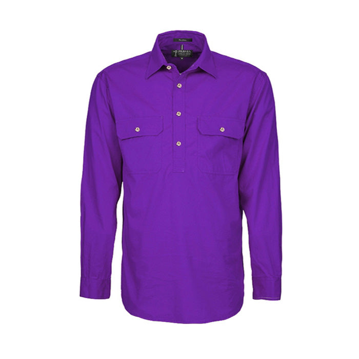 Pilbara Men's Shirt Closed Front L/S Shirts - Dark Colours
