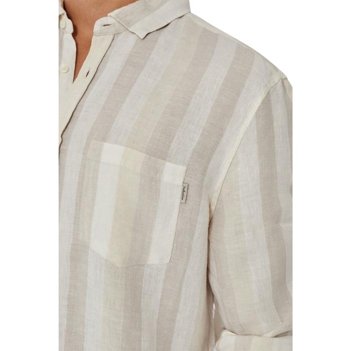 Industrie The Hamilton Linen L/S Shirt - Wheat Combo