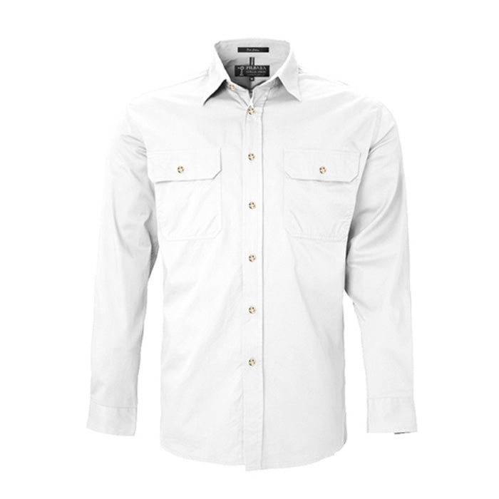 Pilbara Men's Open Front L/S Shirts - Light Colours