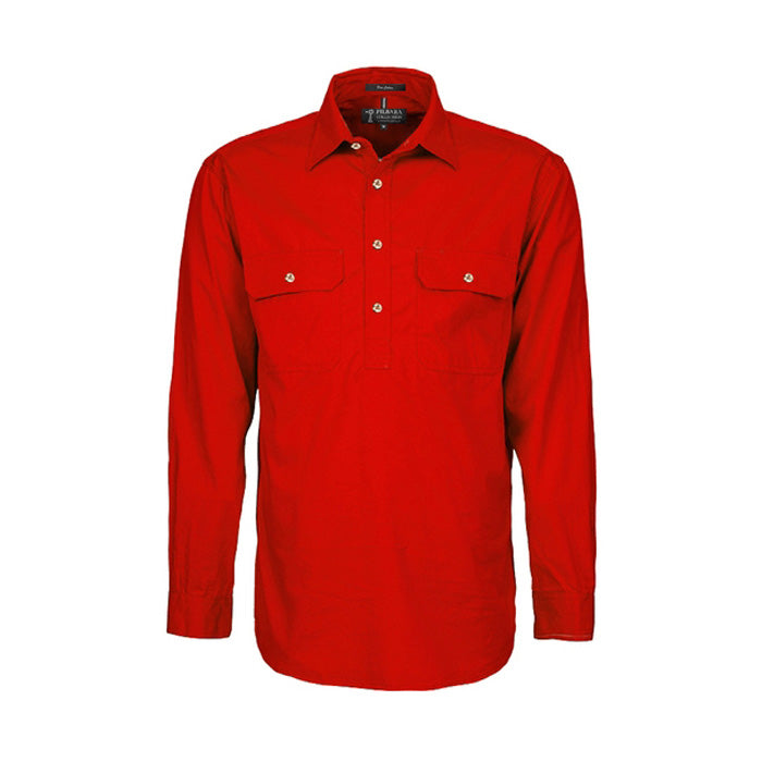 Pilbara Men's Shirt Closed Front L/S Shirts - Dark Colours