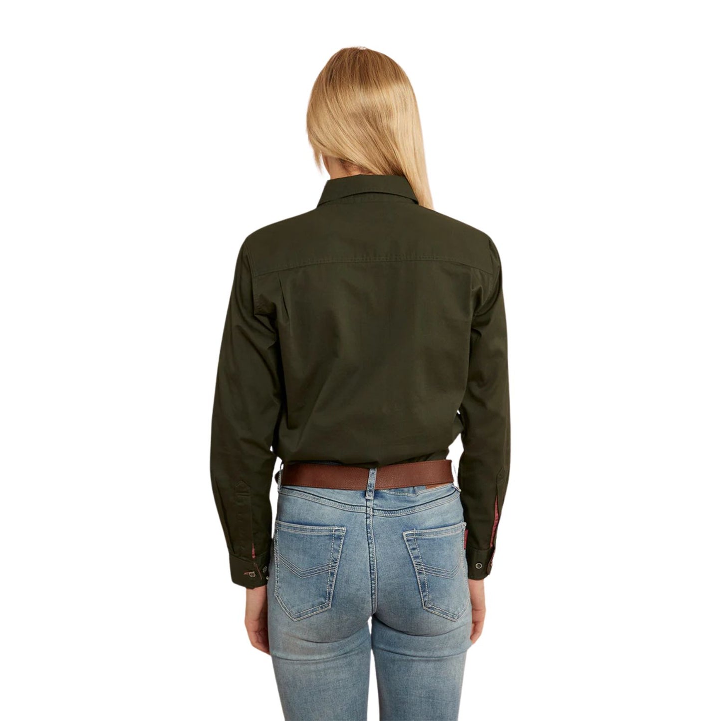 Ringers Western Pentecost River Women's Half Button Work Shirt - Cargo Khaki