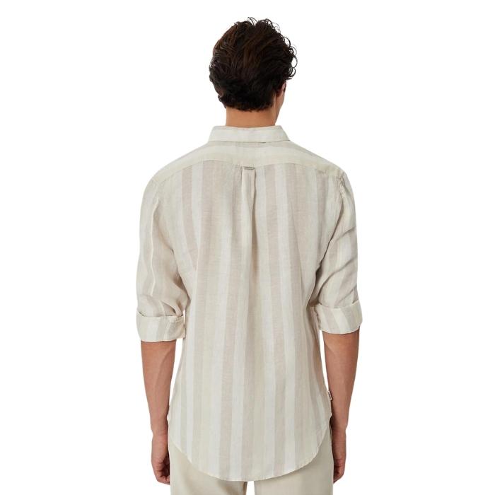 Industrie The Hamilton Linen L/S Shirt - Wheat Combo