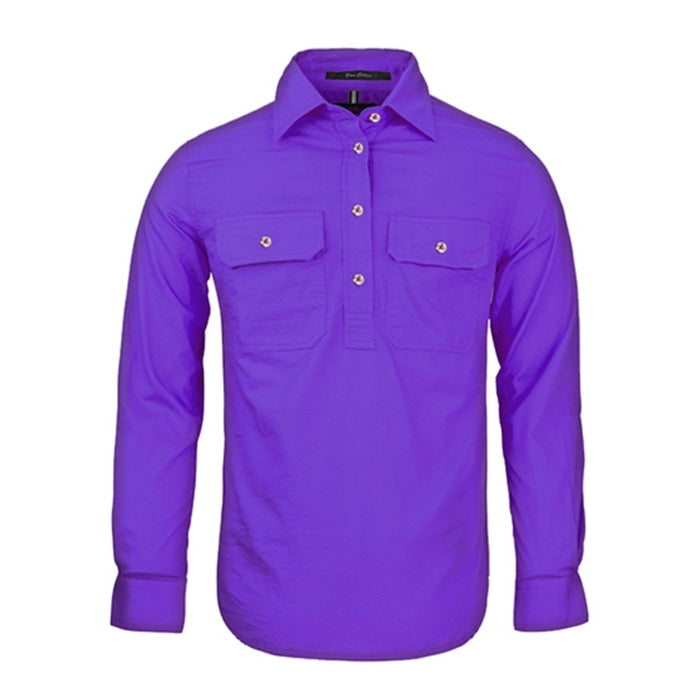 Pilbara Ladies Closed Front L/S Shirts - Light Colours
