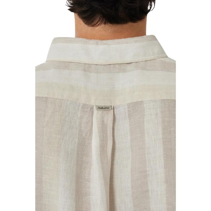 Industrie The Hamilton Linen L/S Shirt - Wheat Combo