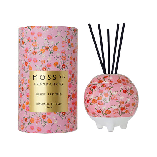 Moss St. Fragrances Ceramic Diffuser 350ml - Blush Peonies