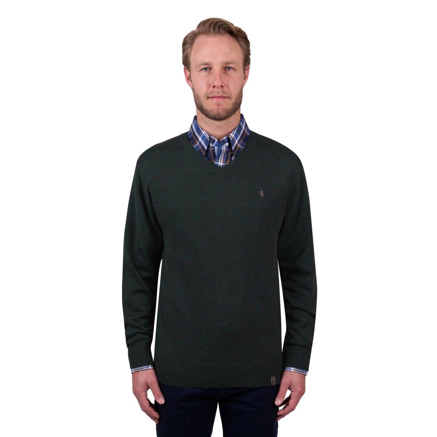 Thomas Cook Men's Matt V Neck Jumper - Olive Marle