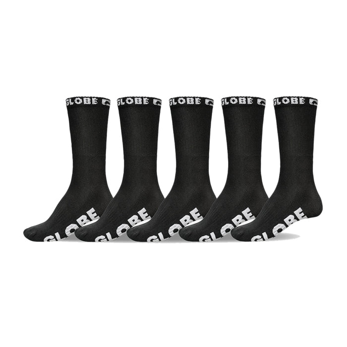 Globe Blackout Sock 5 Pack - Black/Black