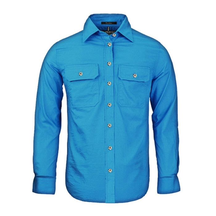 Pilbara Ladies Open Front L/S Shirts - French Navy