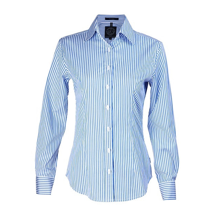 Pilbara Ladies L/S Shirt - Emerald/White