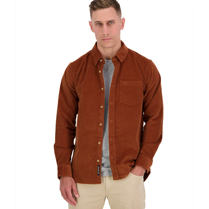 Swanndri Men's Ranfurly Corduroy Long Sleeve Shirt - Rust
