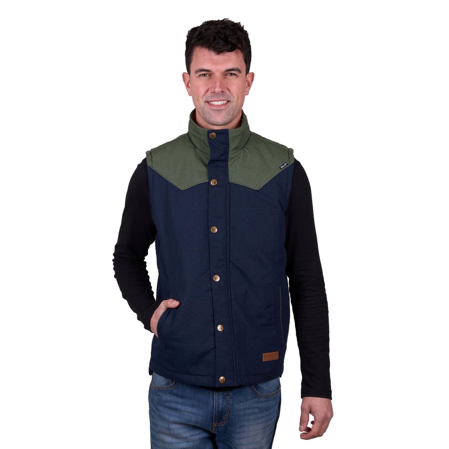 Wrangler Men’s s Andrew Vest - Navy/Cypress