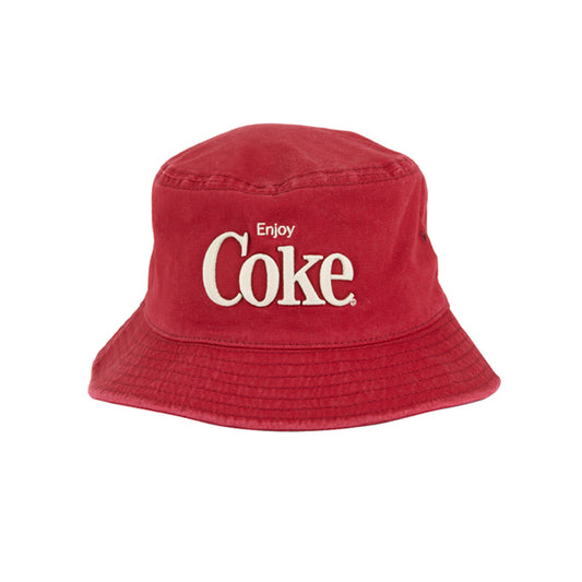 American Needle Coke Vintage Raglan Wash Bucket Hat - Dark Red