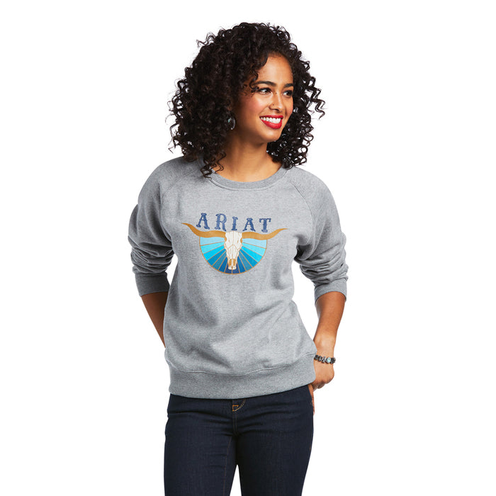 Ariat Women's Real Pacific Steerhead Sweatshirt - Heather Grey