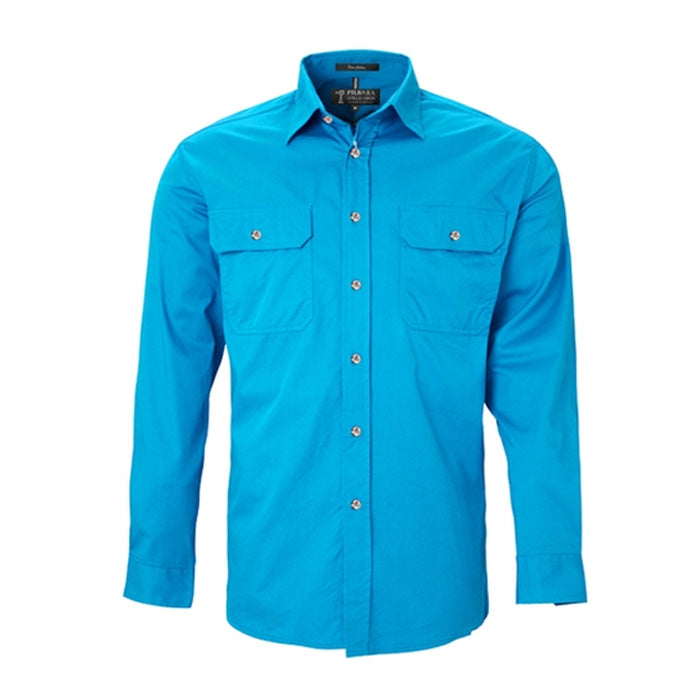 Pilbara Men's Open Front L/S Shirts - Light Colours