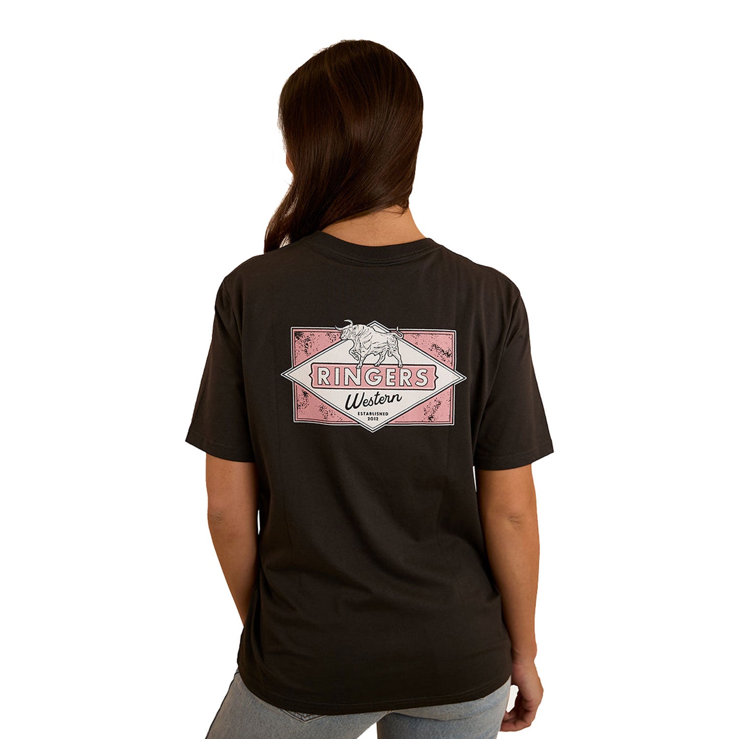 Ringers Western Women's Hometown Loose Fit T-Shirt - Charcoal