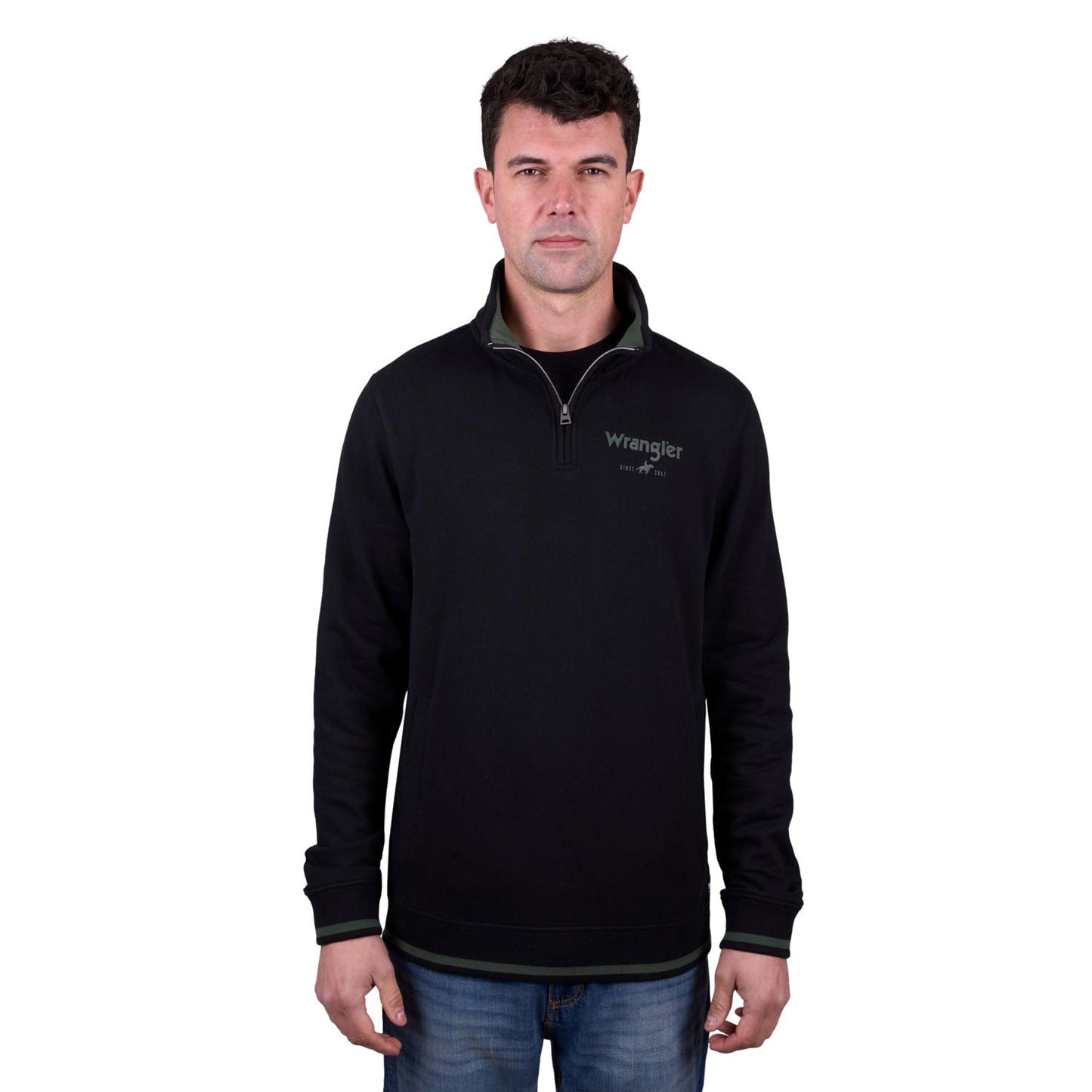Wrangler Men's Alex 1/4 Zip Pullover - Black