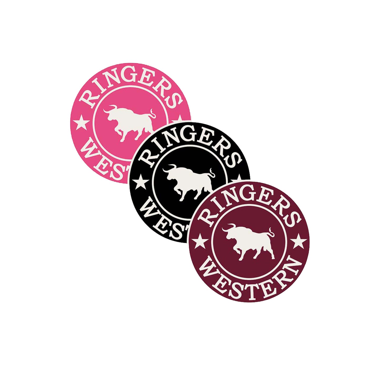 Ringers Western 3 Pack RW Small Round Stickers - Multi