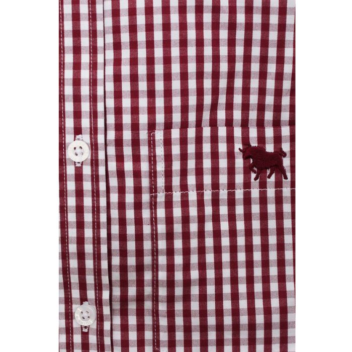 Ringers Western Davidson Womens Gingham Check Dress Shirt - Burgundy