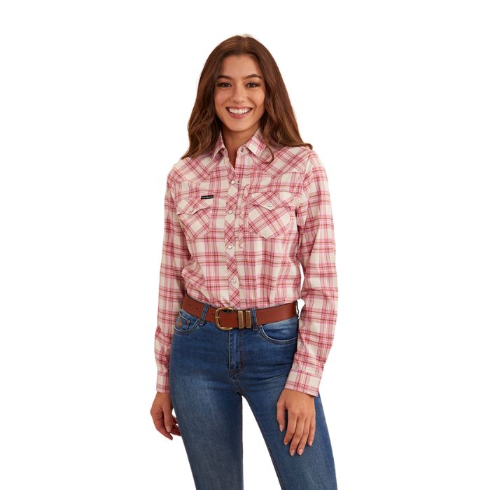 Ringers Western Silverlake Womens Western Shirt - Pink Check