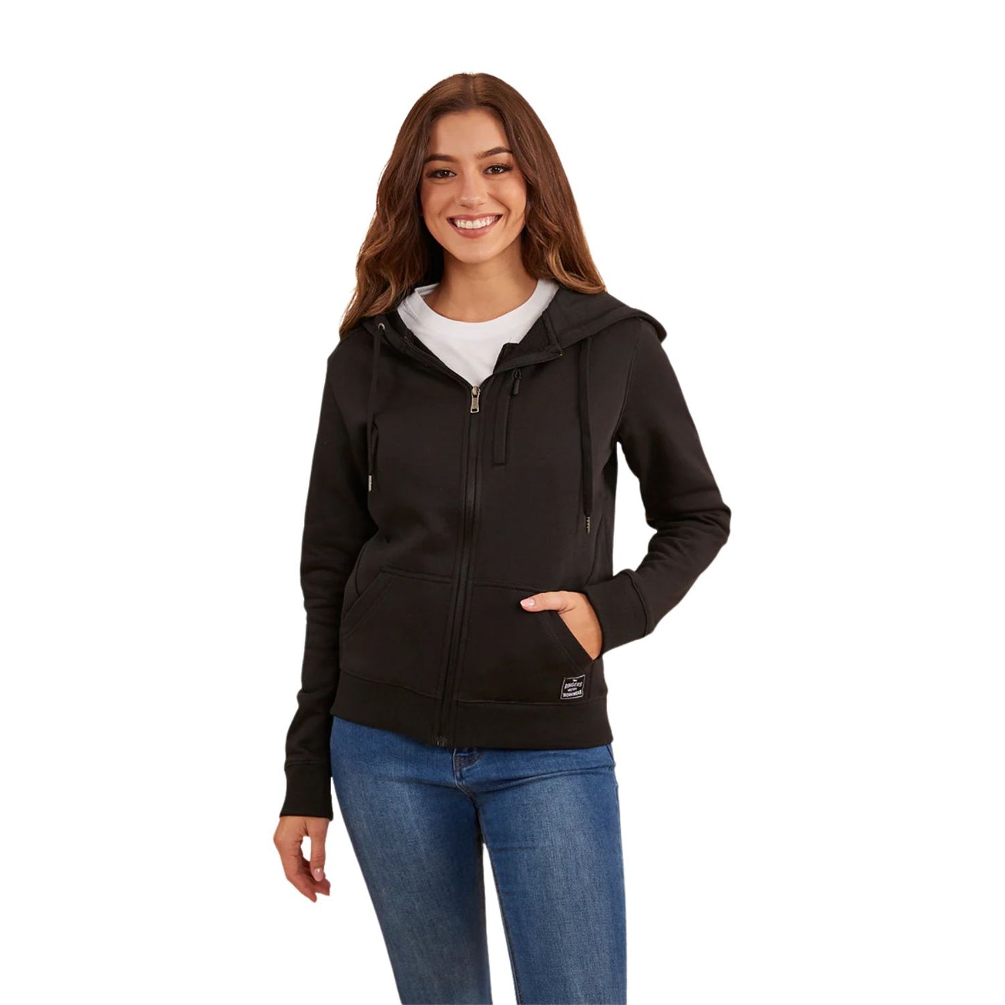 Ringers Western Alaska Womens Zip Thru Hoodie - Black