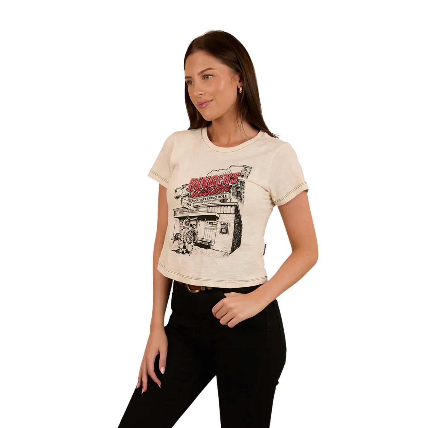 Ringers Western Women’s We're Free Shrunken T-Shirt - Off White