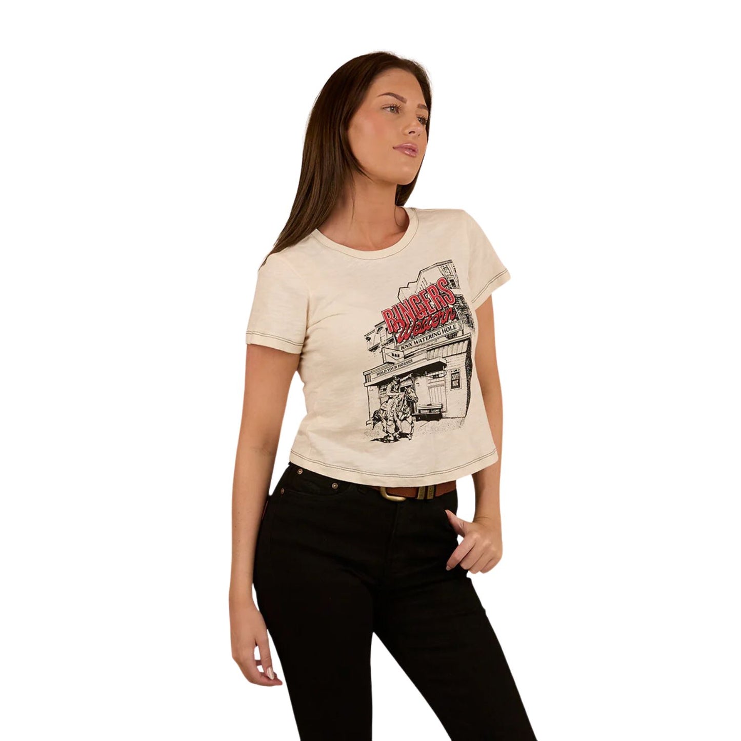 Ringers Western Women’s We're Free Shrunken T-Shirt - Off White