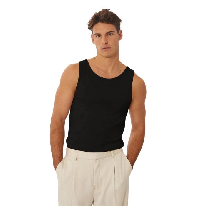 Industrie The Brando Ribbed Singlet - Black