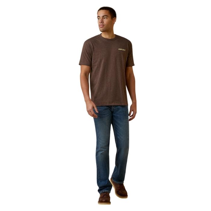 Ariat Men's Retro Stripe Tee - Brown Heather