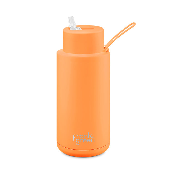Frank Green 34oz Ceramic Reusable Bottle - Neon Orange