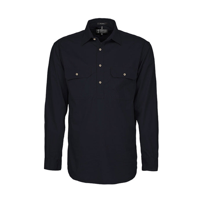 Pilbara Men's Shirt Closed Front L/S Shirts - Dark Colours