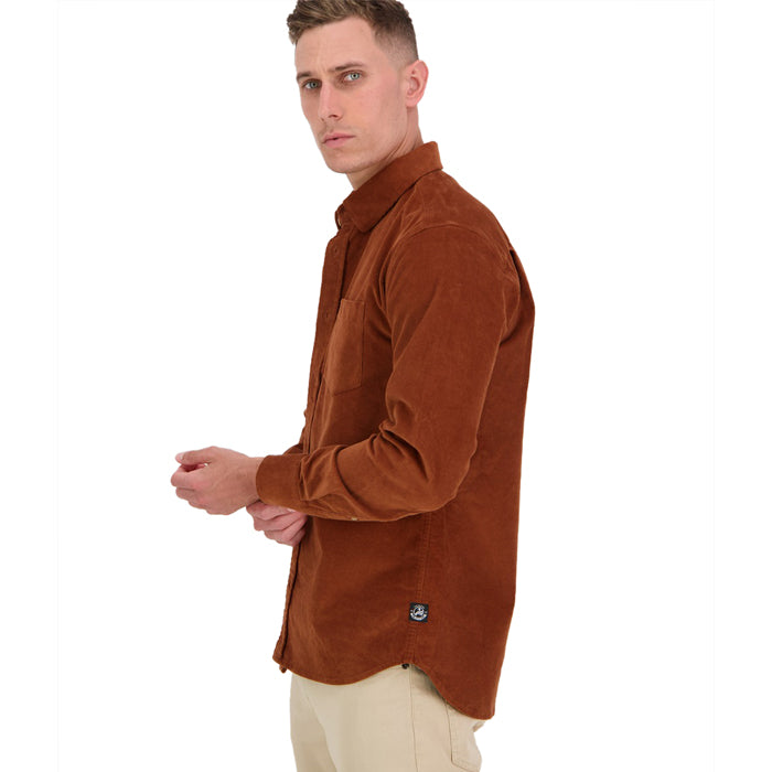Swanndri Men's Ranfurly Corduroy Long Sleeve Shirt - Rust