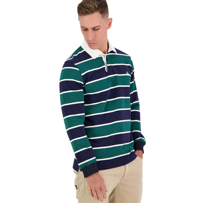 Swanndri Men's Whitson L/S Rugby Jersey - Forest/Navy