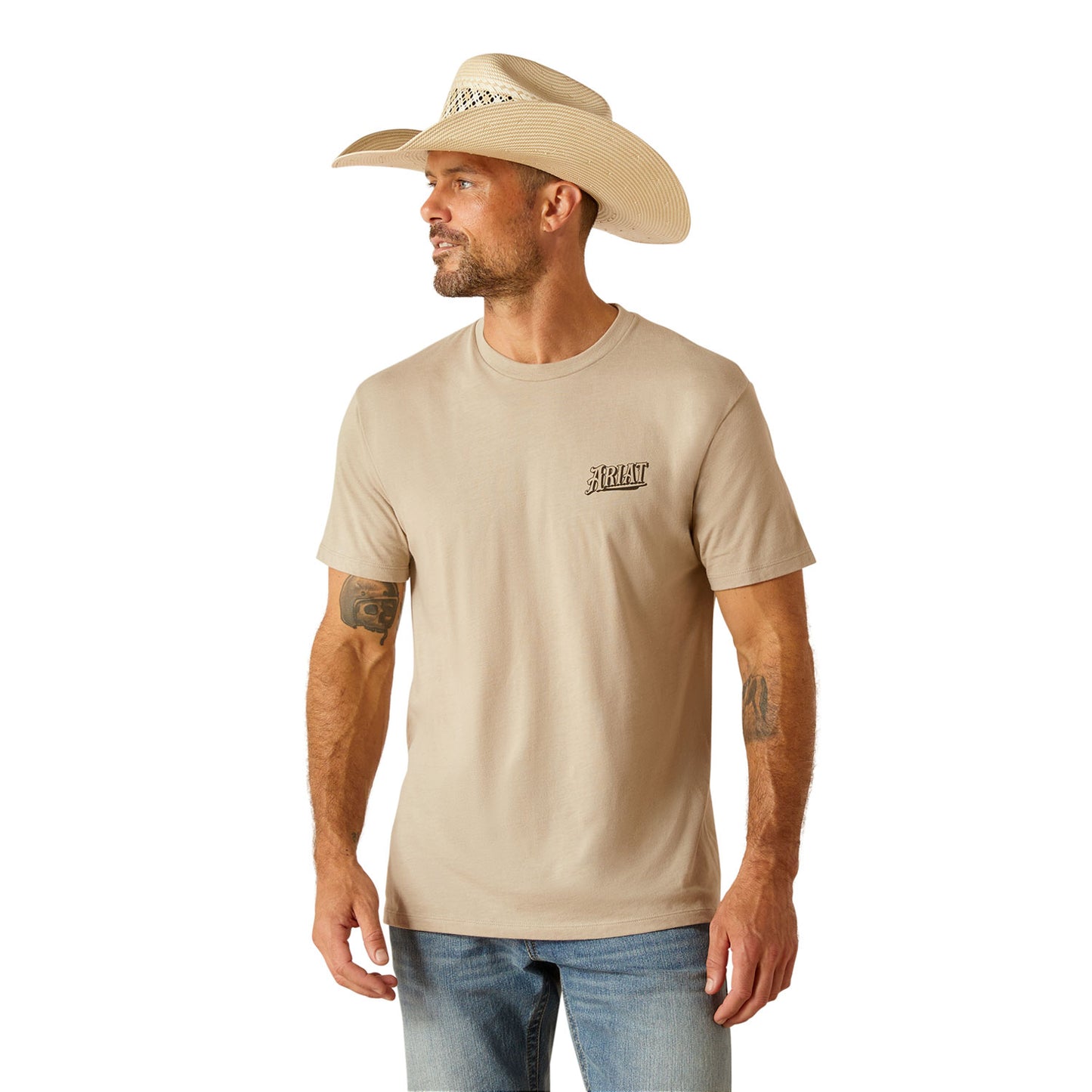 Ariat Men's Bandana Script Tee - Khaki Heather