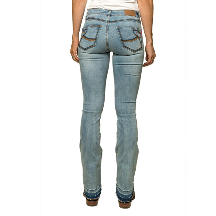 Ringers Western Billie Women's Mid Rise Bootleg Jean - Light Blue